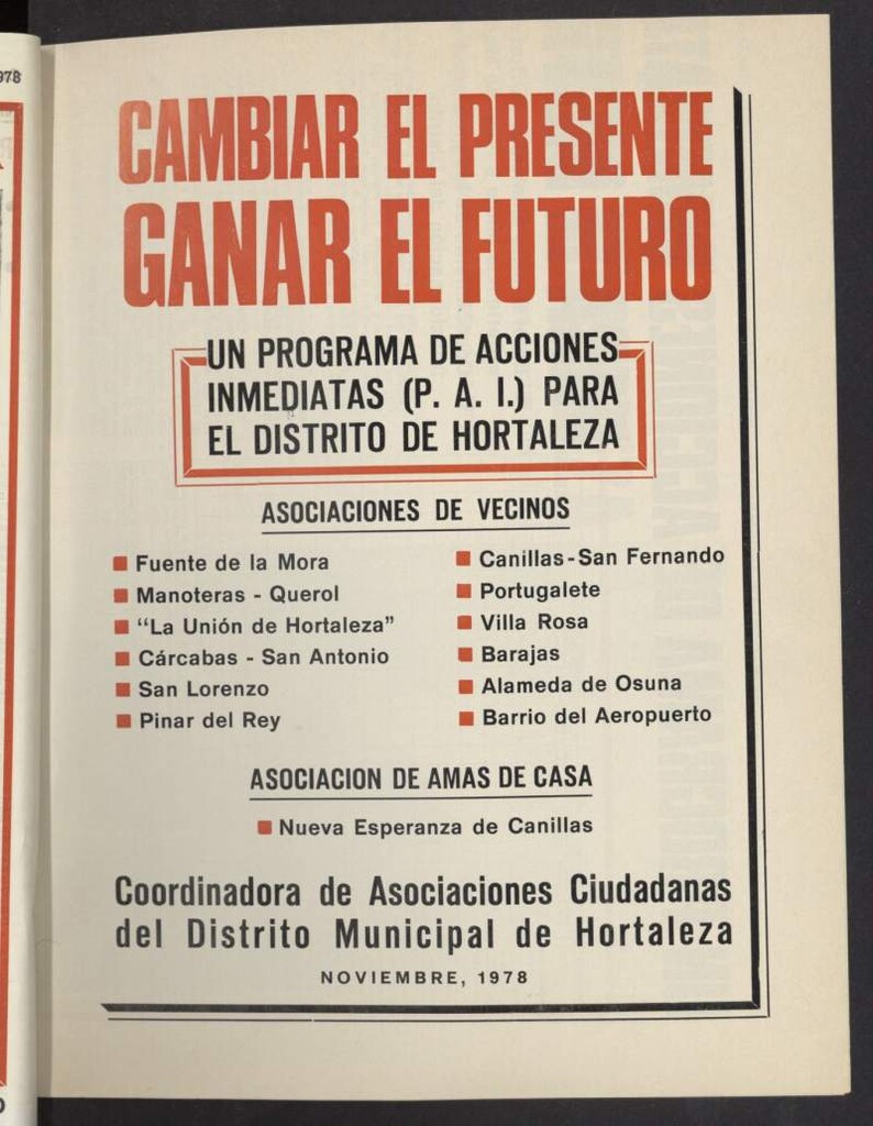 Miniatura de La Unión de Hortaleza de noviembre de 1978, nº suplemento