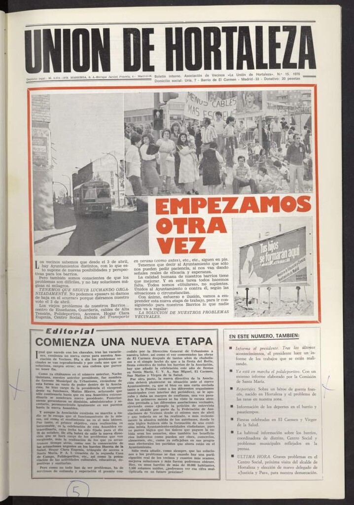 Miniatura de La Unión de Hortaleza de octubre de 1979, nº 15