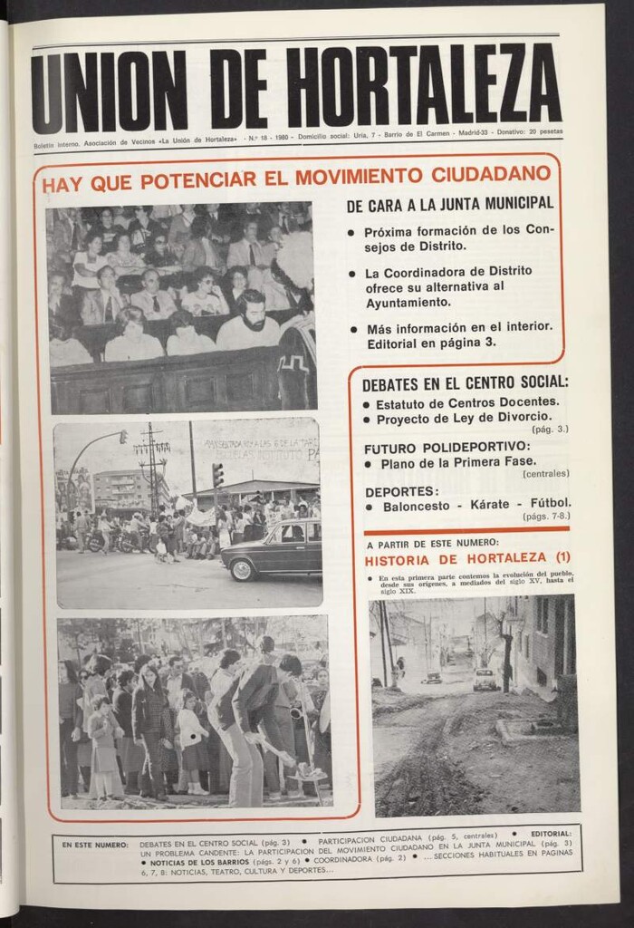 Miniatura de La Unión de Hortaleza de marzo de 1980, nº 18