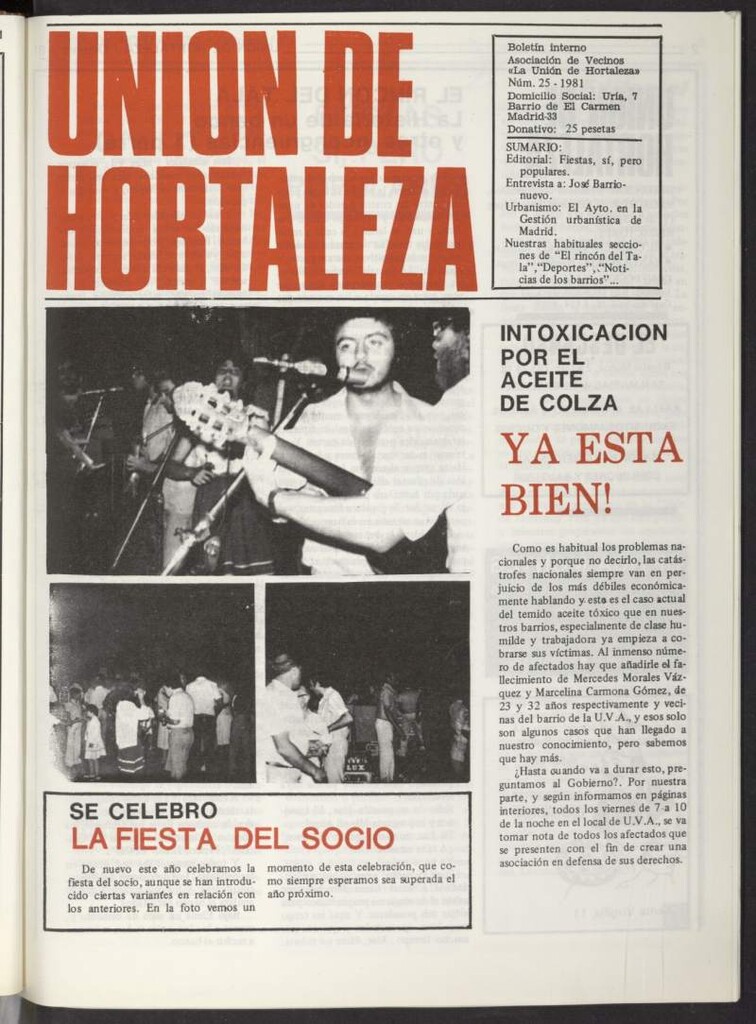 Miniatura de La Unión de Hortaleza de octubre de 1981, nº 25