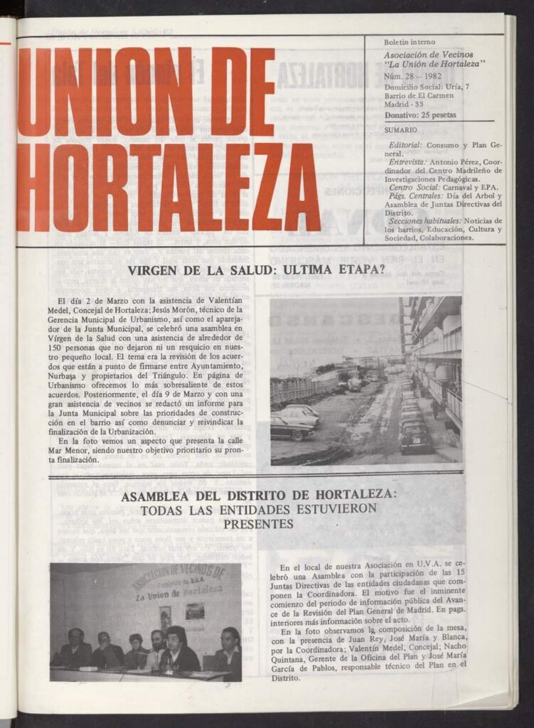 Miniatura de La Unión de Hortaleza de abril de 1982, nº 28