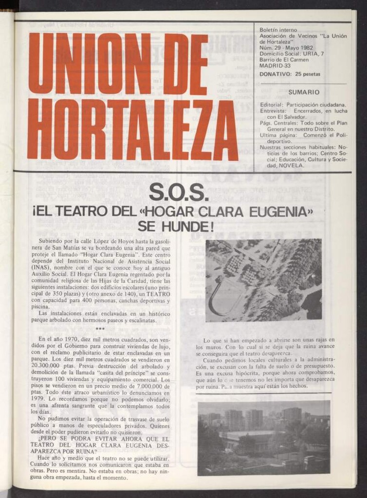 Miniatura de La Unión de Hortaleza de mayo de 1982, nº 29