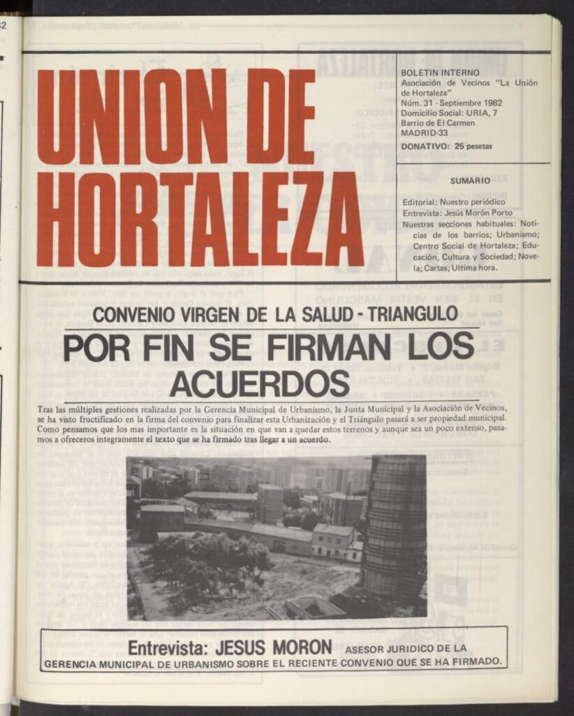 Miniatura de La Unión de Hortaleza de septiembre de 1982, nº 31