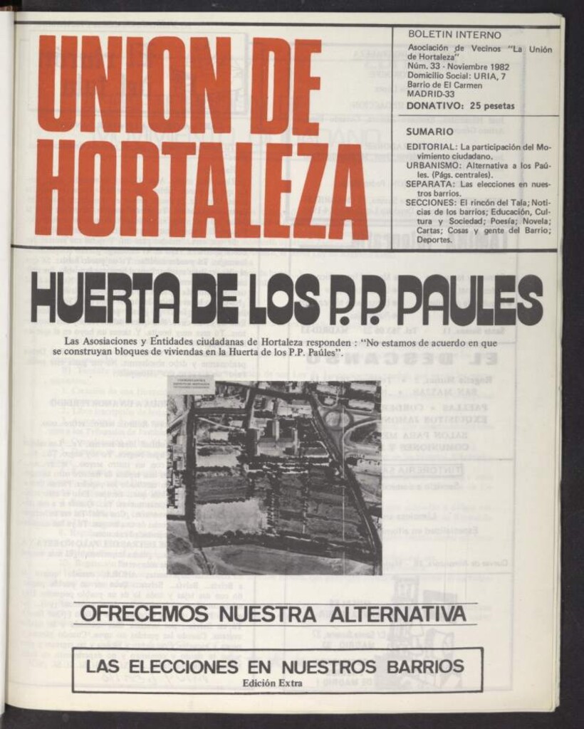 Miniatura de La Unión de Hortaleza de noviembre de 1982, nº 33