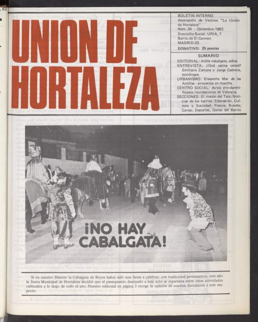 Miniatura de La Unión de Hortaleza de diciembre de 1982, nº 34