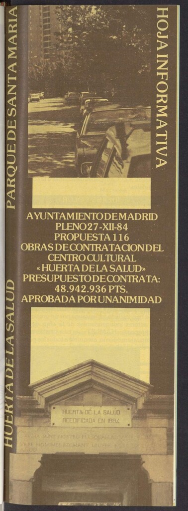 Miniatura de La Unión de Hortaleza. Hoja informativa del Centro Cultural Huerta de la Salud de enero de 1985