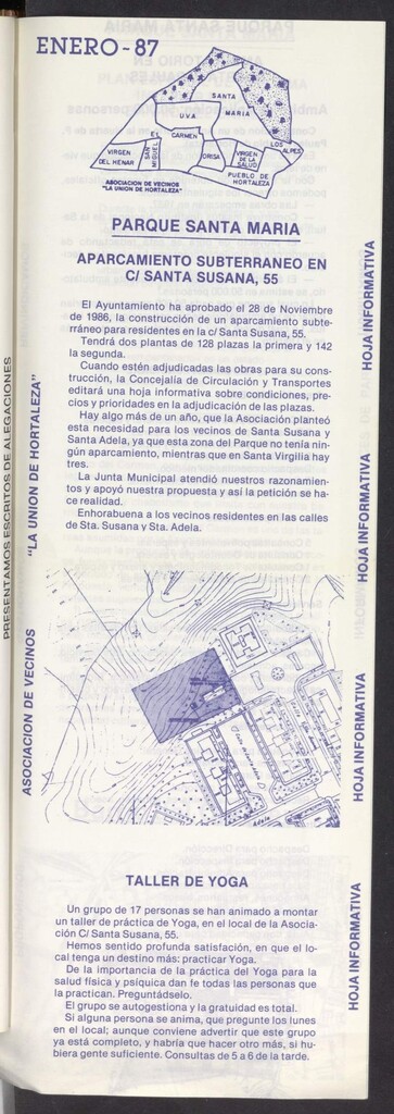 Miniatura de La Unión de Hortaleza. Hoja informativa del Centro Cultural Huerta de la Salud de enero de 1987