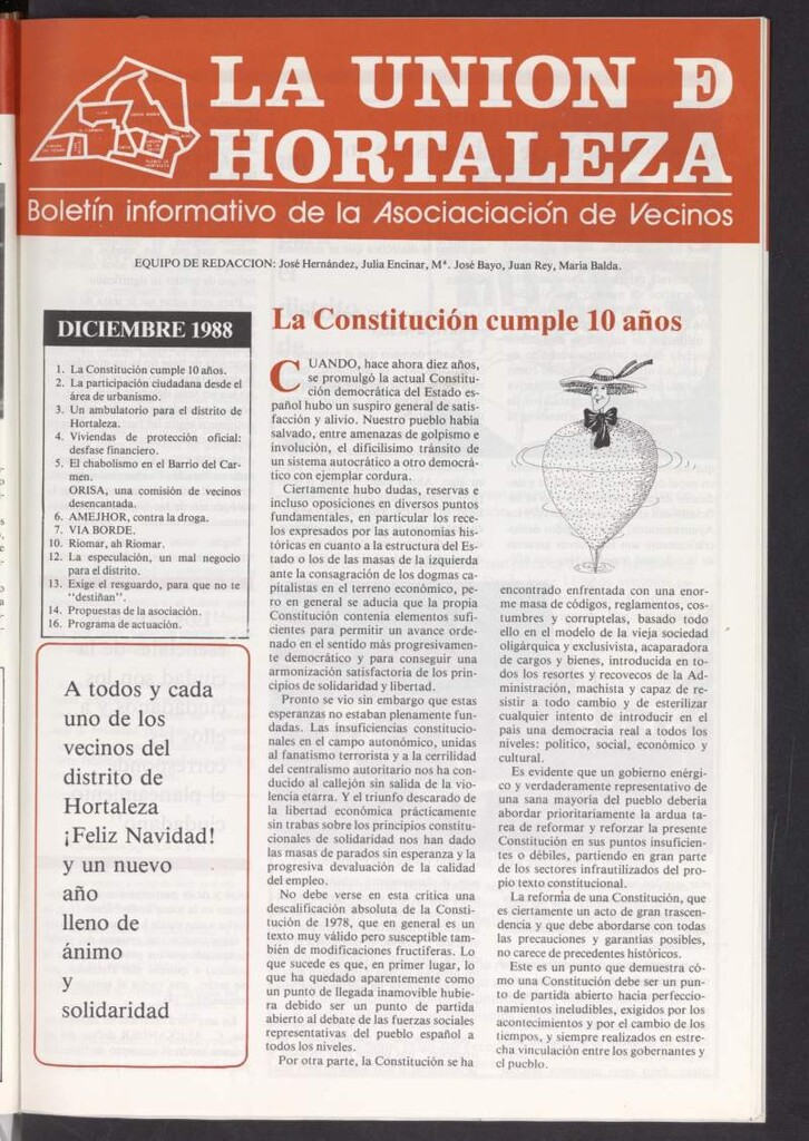 Miniatura de La Unión de Hortaleza de diciembre de 1988