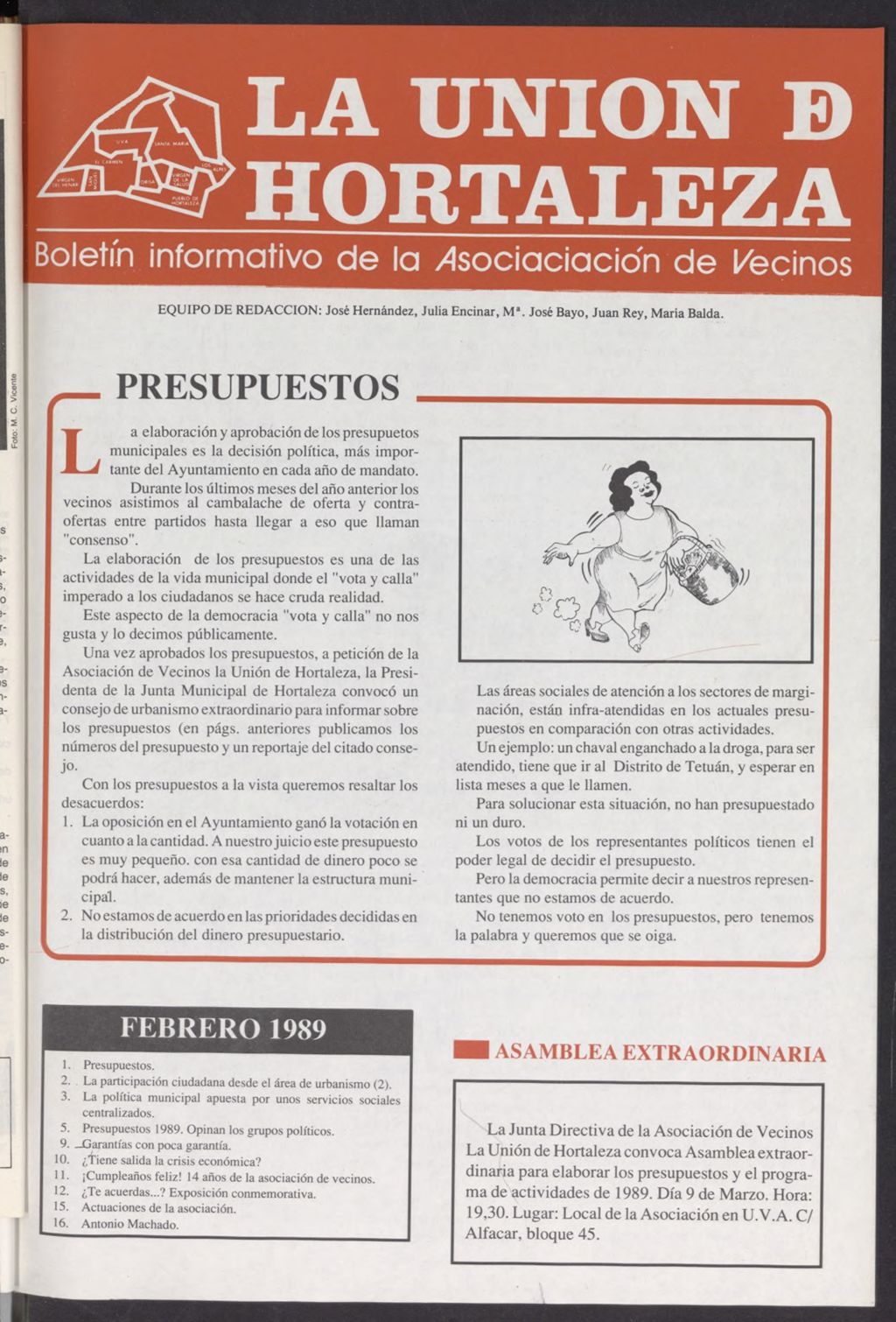 Miniatura de La Unión de Hortaleza de febrero de 1989