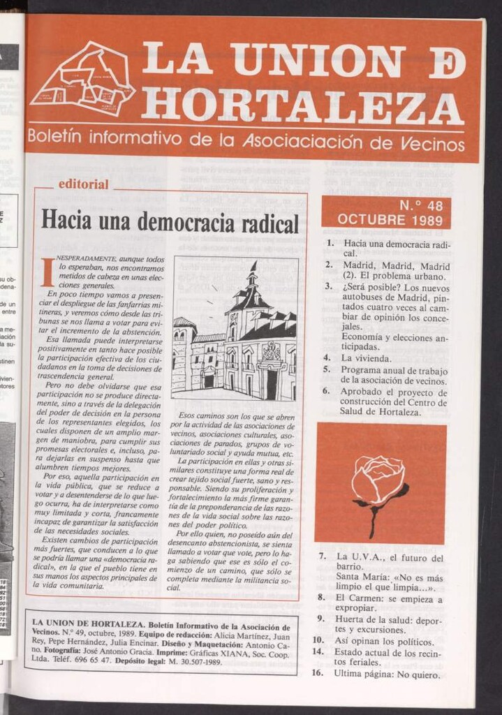 Miniatura de La Unión de Hortaleza de octubre de 1989, nº 48