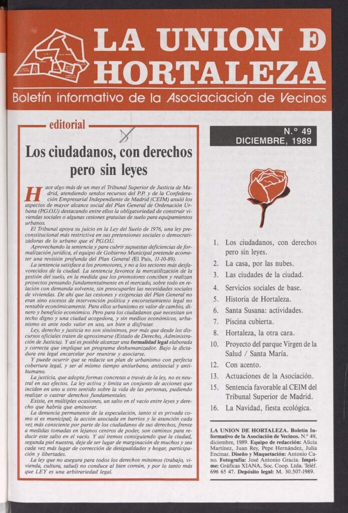 Miniatura de La Unión de Hortaleza de diciembre de 1989, nº 49