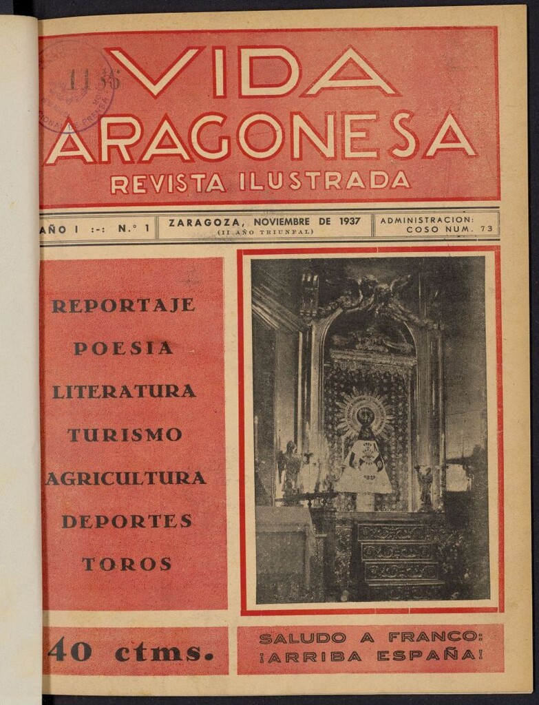 Miniatura de Vida Aragonesa : revista ilustrada de noviembre de 1937, nº 1