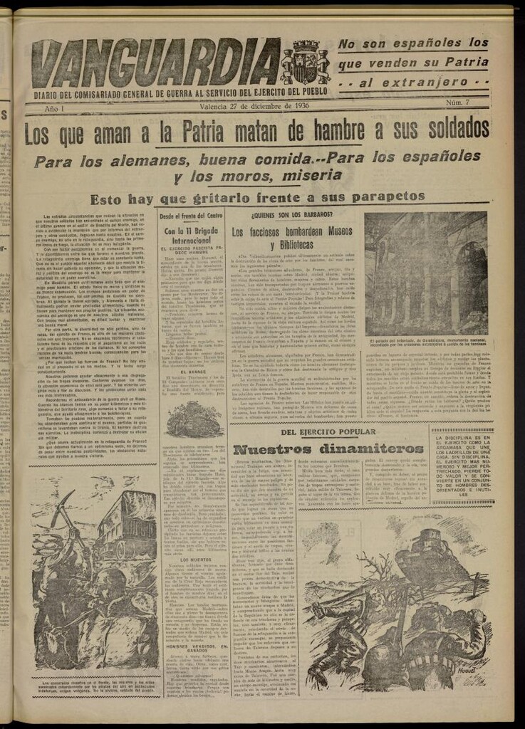Miniatura de Vanguardia: Diario del Comisariado General de Guerra al servicio del ejército del pueblo del 27 de diciembre de 1936, nº 7