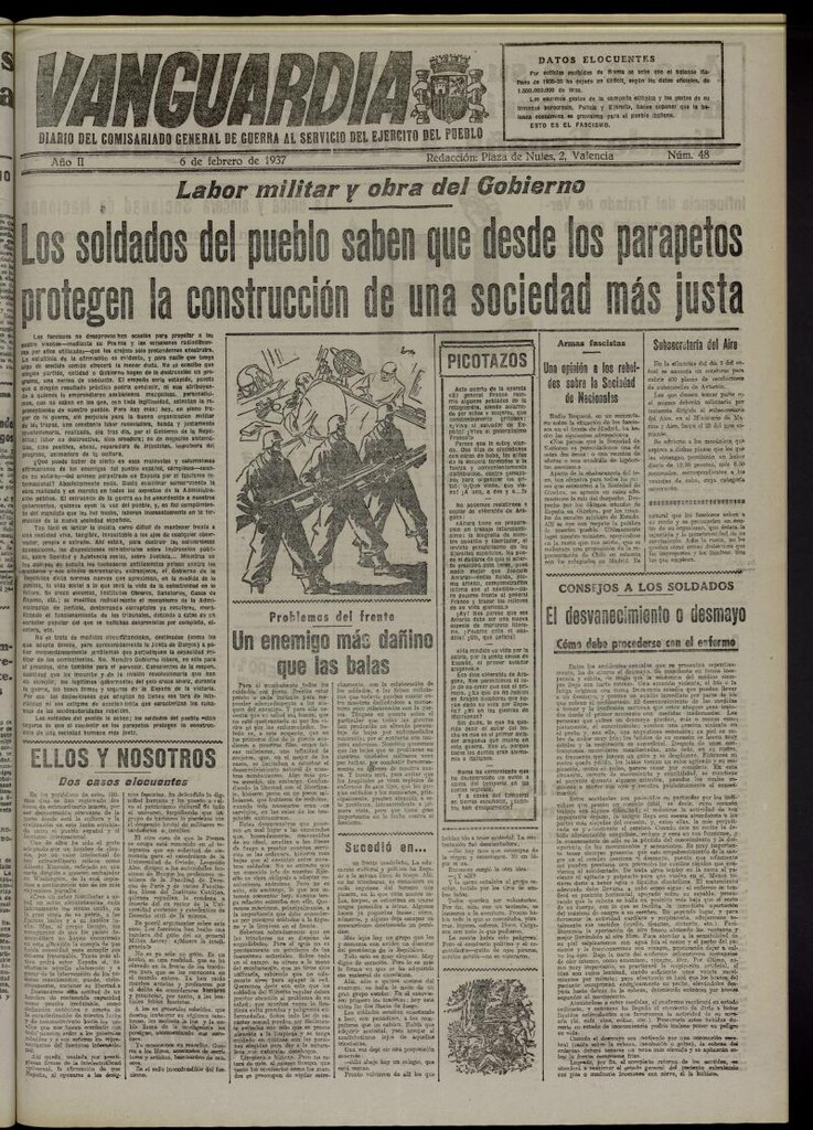 Miniatura de Vanguardia: Diario del Comisariado General de Guerra al servicio del ejército del pueblo del 6 de febrero de 1937, nº 48