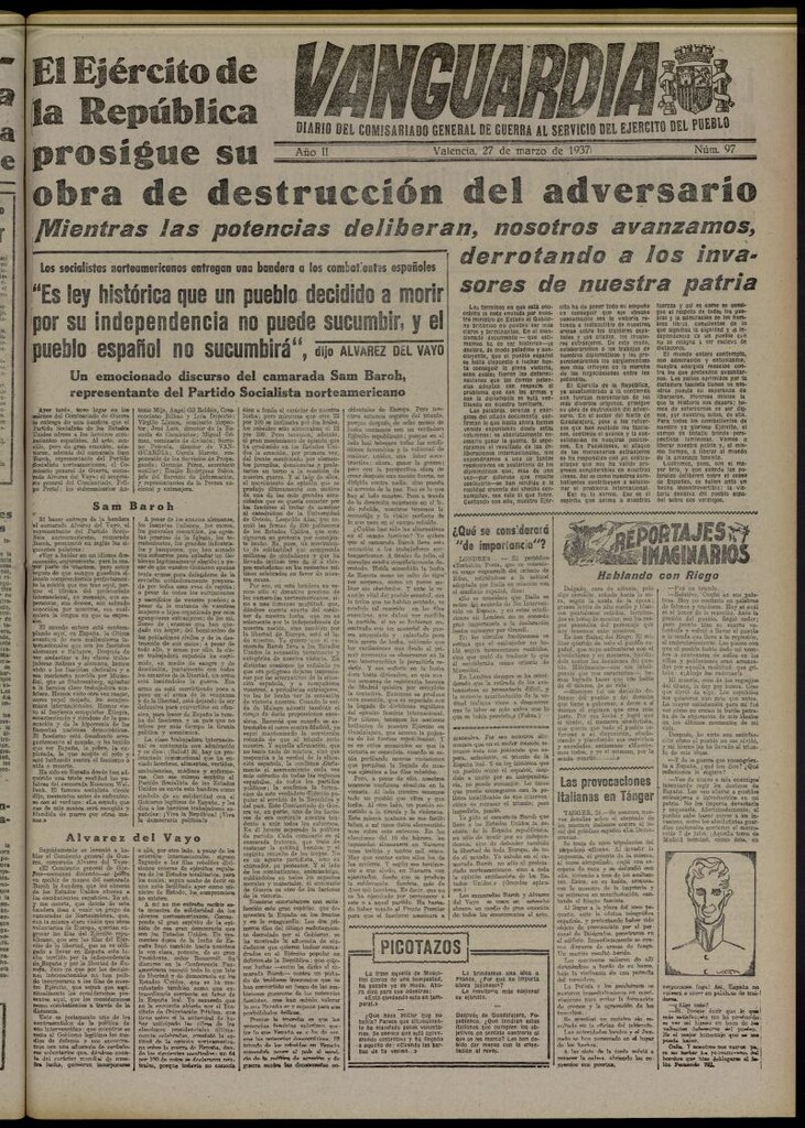Miniatura de Vanguardia: Diario del Comisariado General de Guerra al servicio del ejército del pueblo del 27 de marzo de 1937, nº 97
