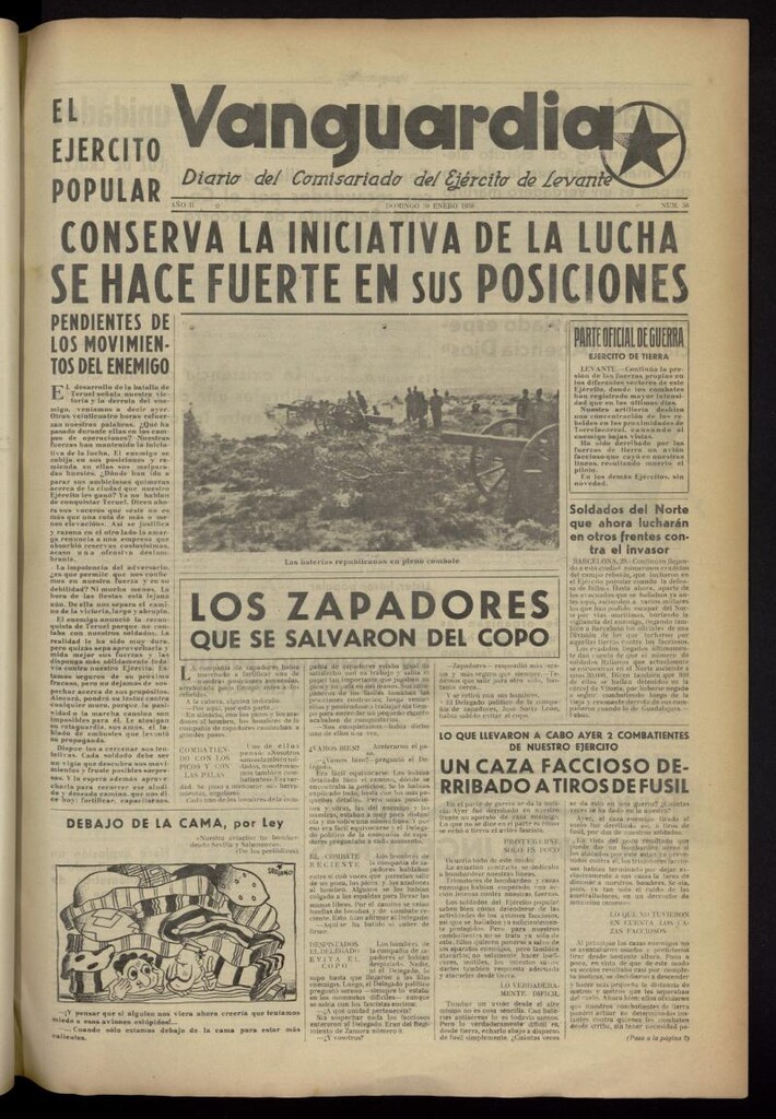Miniatura de Vanguardia: Diario del Comisariado del Ejército de Levante del 30 de enero de 1938, nº 56