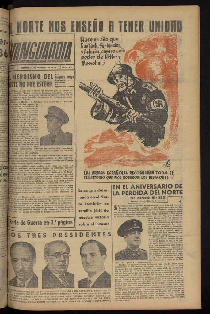 Miniatura de Vanguardia: Diario del Comisariado del Ejército de Levante del 21 de octubre de 1938, nº 291