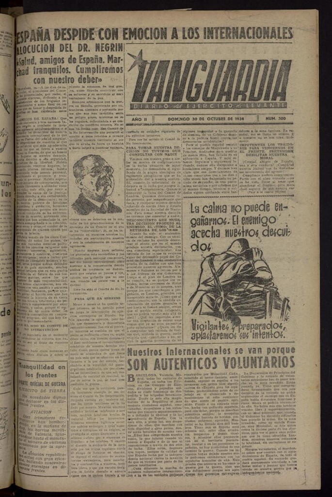 Miniatura de Vanguardia: Diario del Comisariado del Ejército de Levante del 30 de octubre de 1938, nº 300