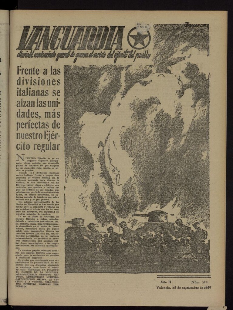 Miniatura de Vanguardia: Diario del Comisariado General de Guerra al servicio del ejército del pueblo del 23 de septiembre de 1937, nº 272