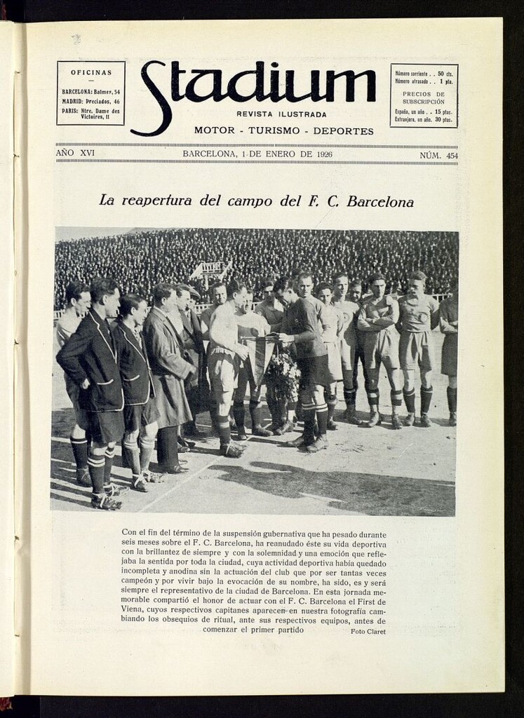 Miniatura de Stadium: revista ilustrada técnica y deportiva del 1 de enero de 1926, nº 454