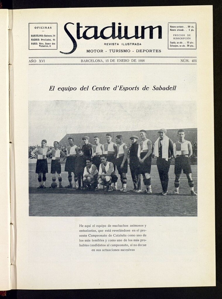 Miniatura de Stadium: revista ilustrada técnica y deportiva del 15 de enero de 1926, nº 455
