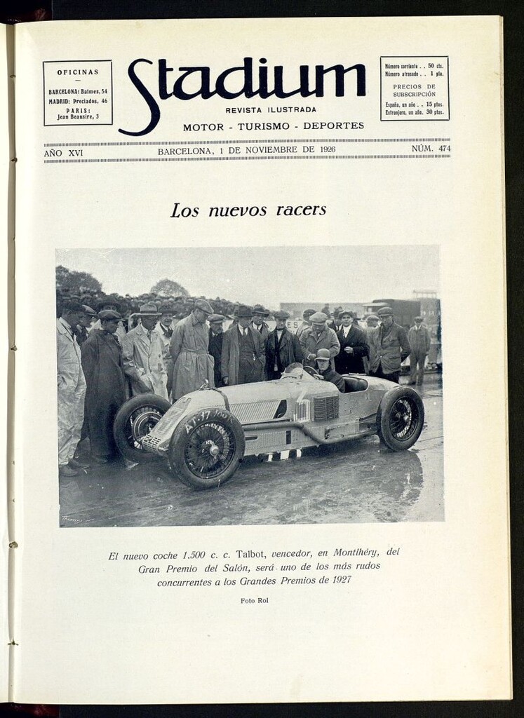 Miniatura de Stadium: revista ilustrada técnica y deportiva del 1 de noviembre de 1926, nº 474