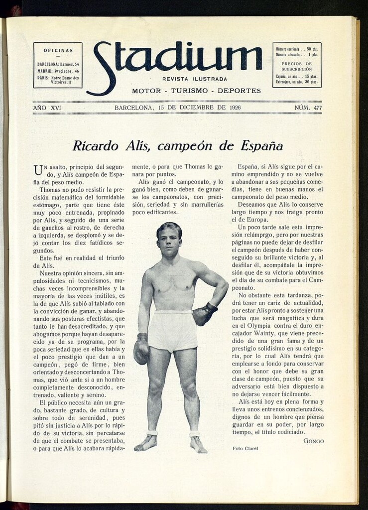 Miniatura de Stadium: revista ilustrada técnica y deportiva del 15 de diciembre de 1926, nº 477