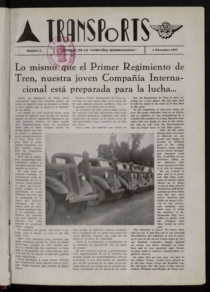 Miniatura de Transports : journal de la Compañía Internacional
