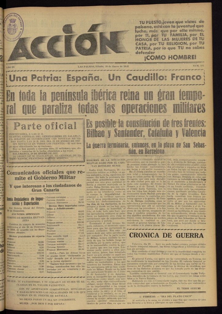 Miniatura de Acción (Las Palmas de Gran Canaria) del 30 de enero de 1937, nº 531