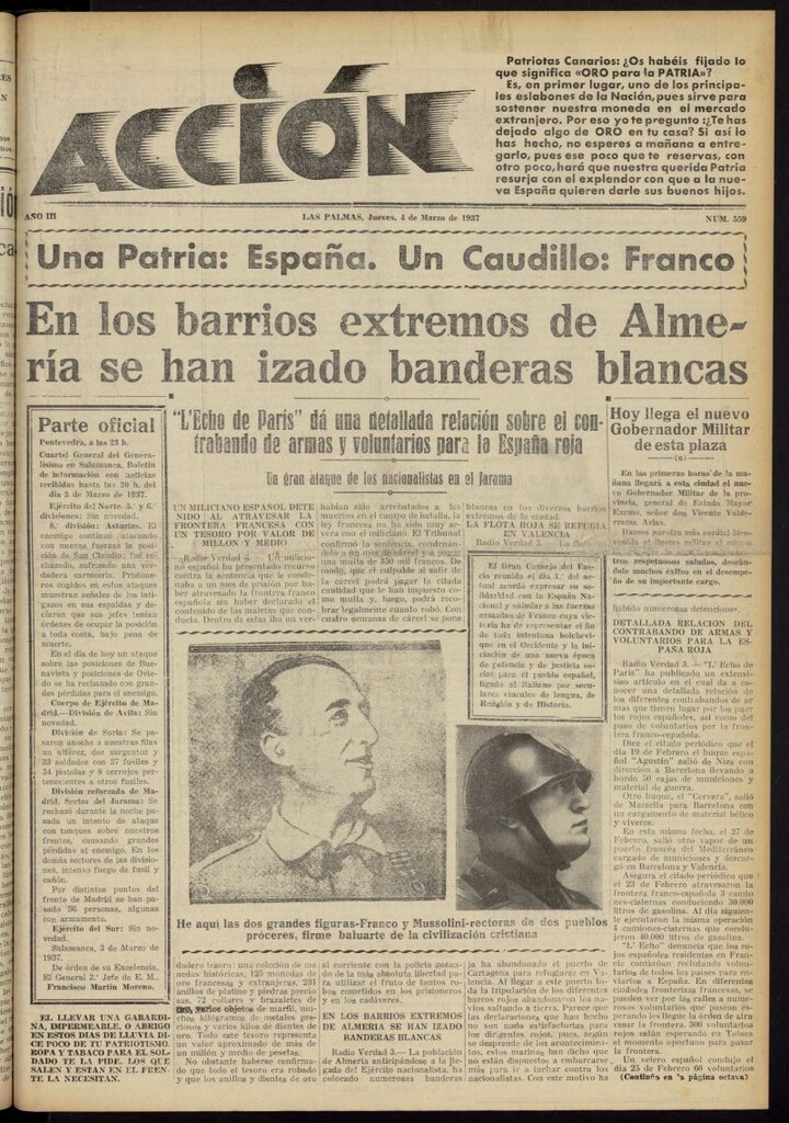 Miniatura de Acción (Las Palmas de Gran Canaria) del 4 de marzo de 1937, nº 559