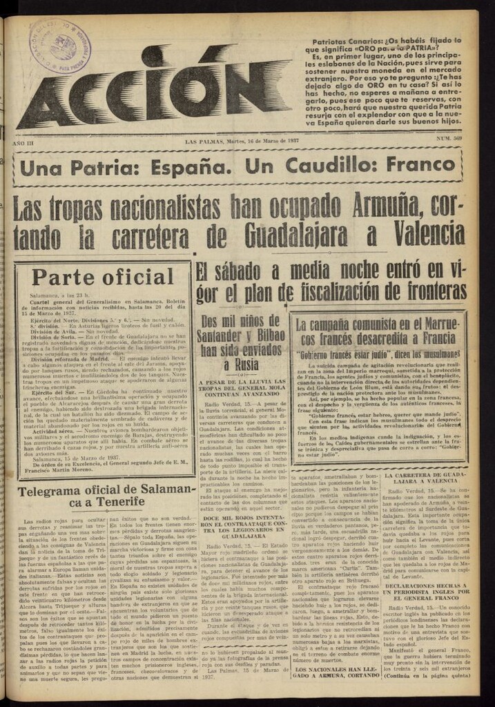 Miniatura de Acción (Las Palmas de Gran Canaria) del 16 de marzo de 1937, nº 569