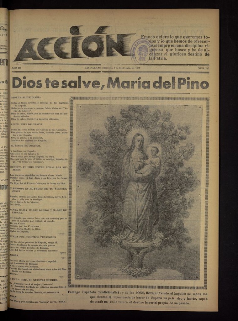 Miniatura de Acción (Las Palmas de Gran Canaria) del 8 de septiembre de 1937, nº 717