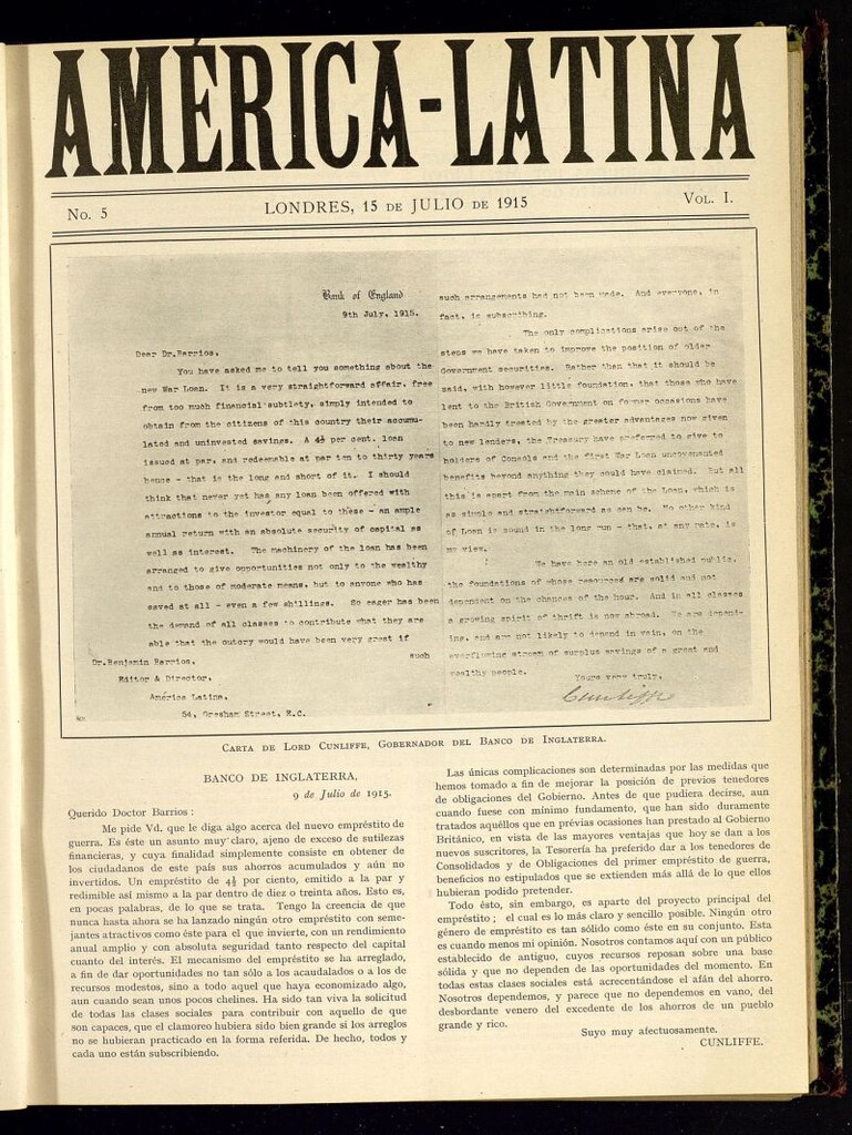 Miniatura de América-Latina del 15 julio de 1915, nº 5