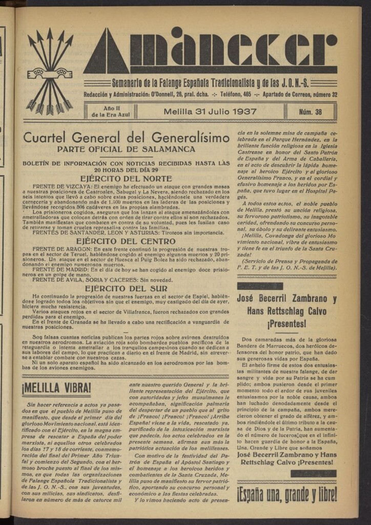 Miniatura de Amanecer del 31 de julio de 1937, nº 38