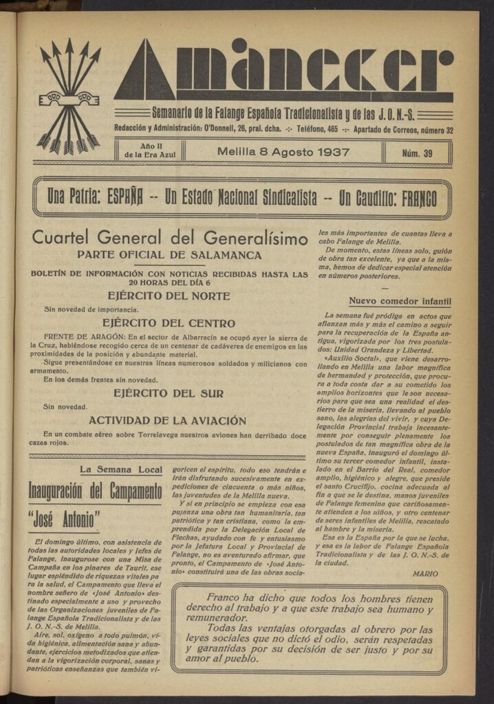 Miniatura de Amanecer del 8 de agosto de 1937, nº 39
