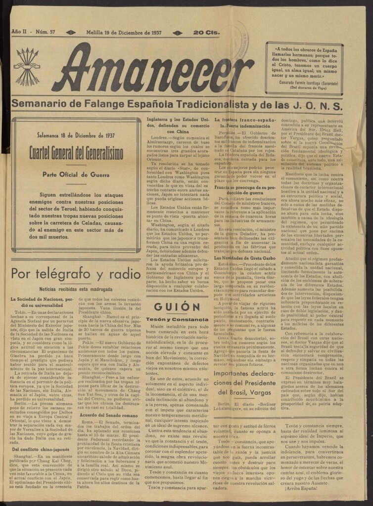 Miniatura de Amanecer del 19 de diciembre de 1937, nº 57