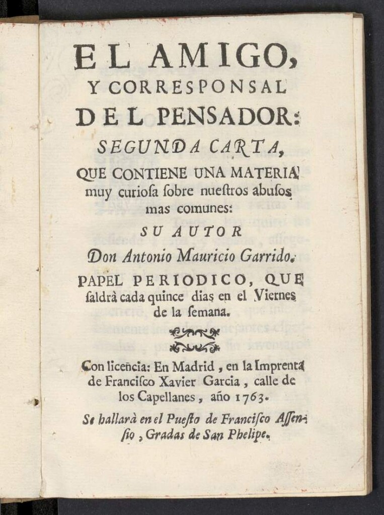 Miniatura de El amigo y corresponsal del Pensador, segunda carta