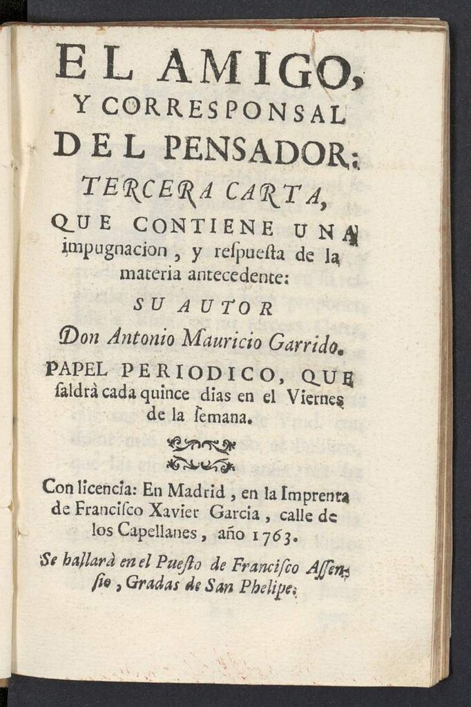 Miniatura de El amigo y corresponsal del Pensador, tercera carta