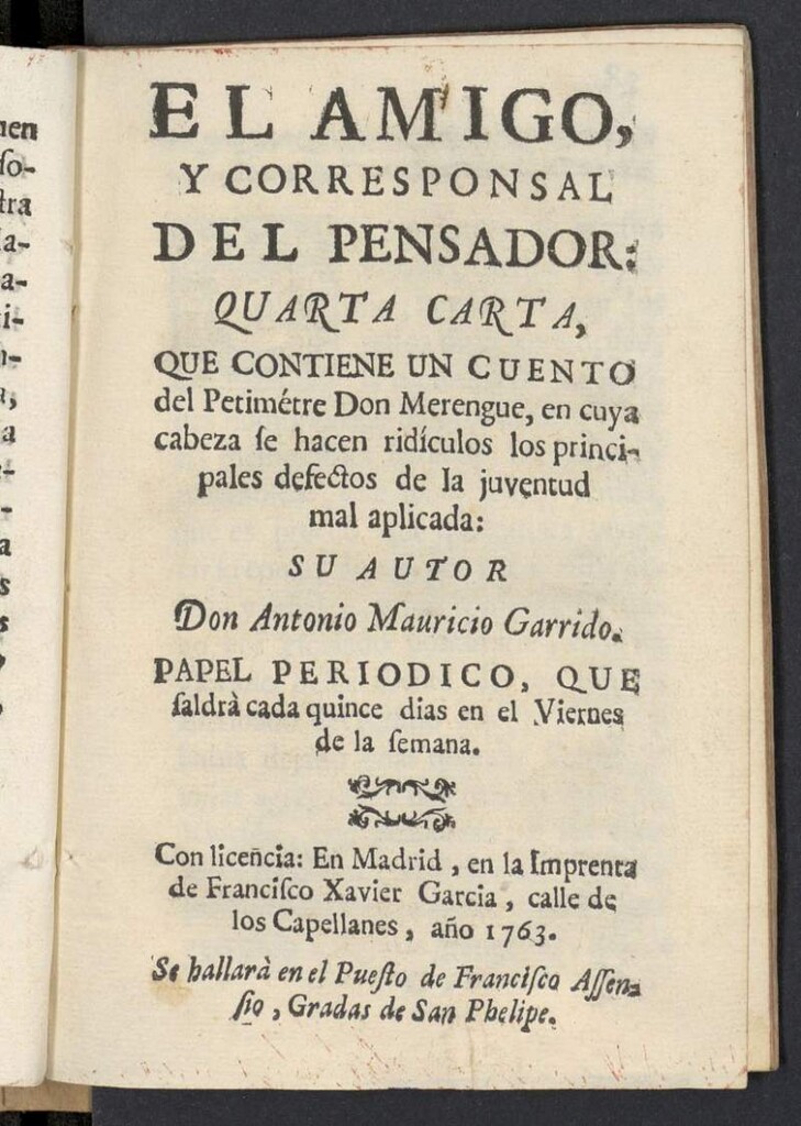 Miniatura de El amigo y corresponsal del Pensador, cuarta carta