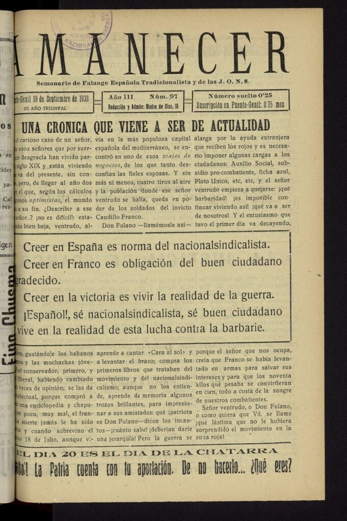 Miniatura de Amanecer del 19 de septiembre de 1938, nº 97