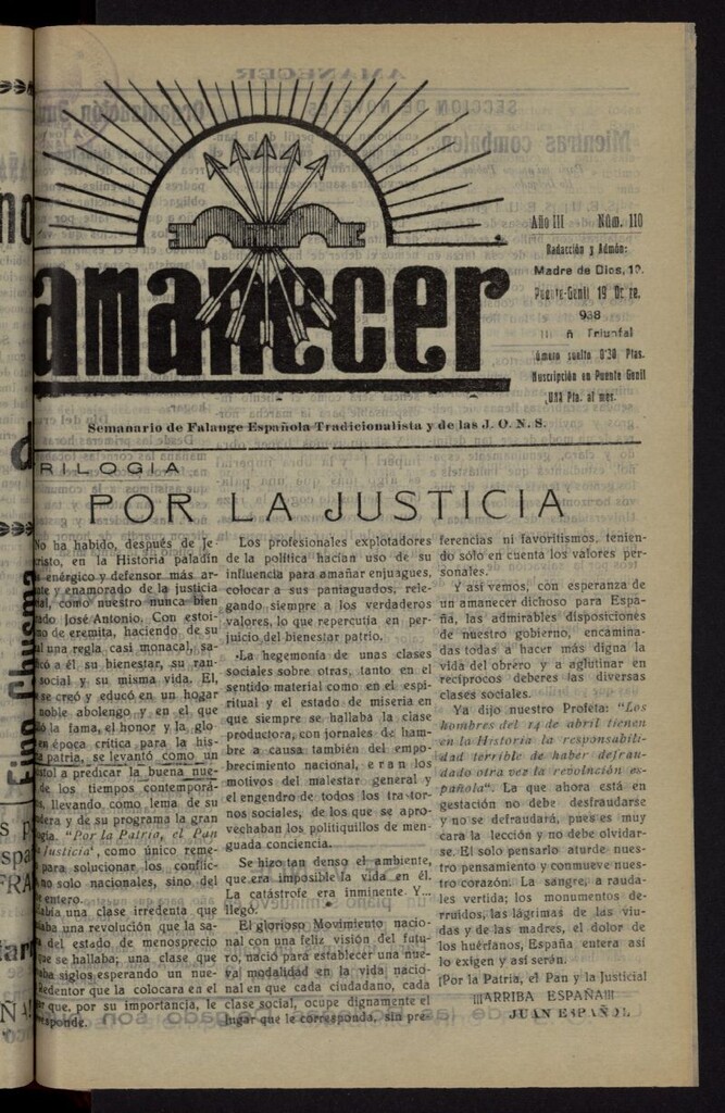 Miniatura de Amanecer del 19 de diciembre de 1938, nº 110