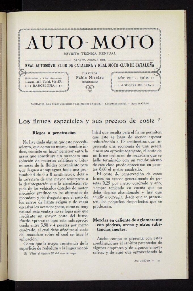 Miniatura de Auto-Moto de agosto de 1926, nº 95