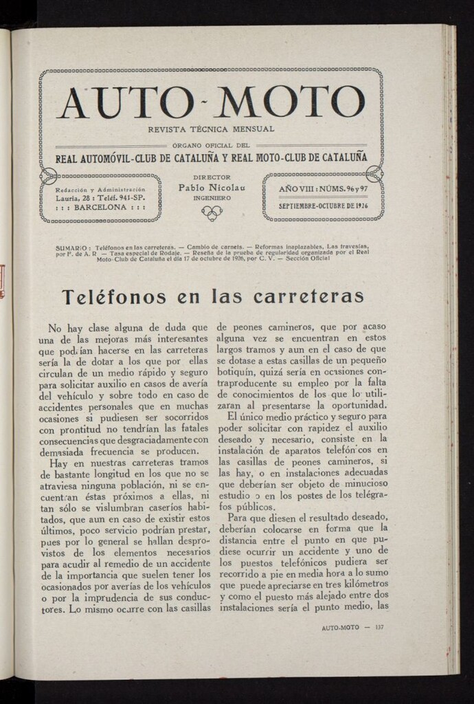 Miniatura de Auto-Moto de septiembre-octubre de 1926, nº 96-97
