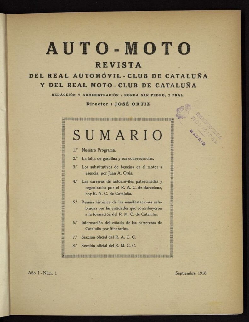 Miniatura de Auto-Moto de septiembre de 1918, nº 1