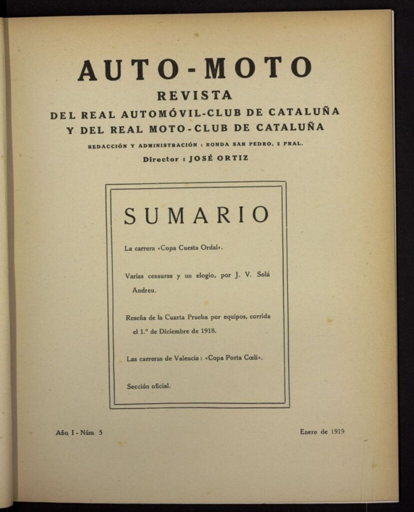 Miniatura de Auto-Moto de enero de 1919, nº 5