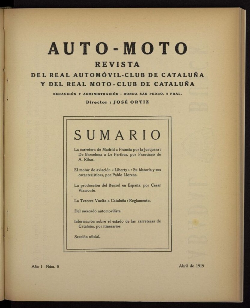 Miniatura de Auto-Moto de abril de 1919, nº 8