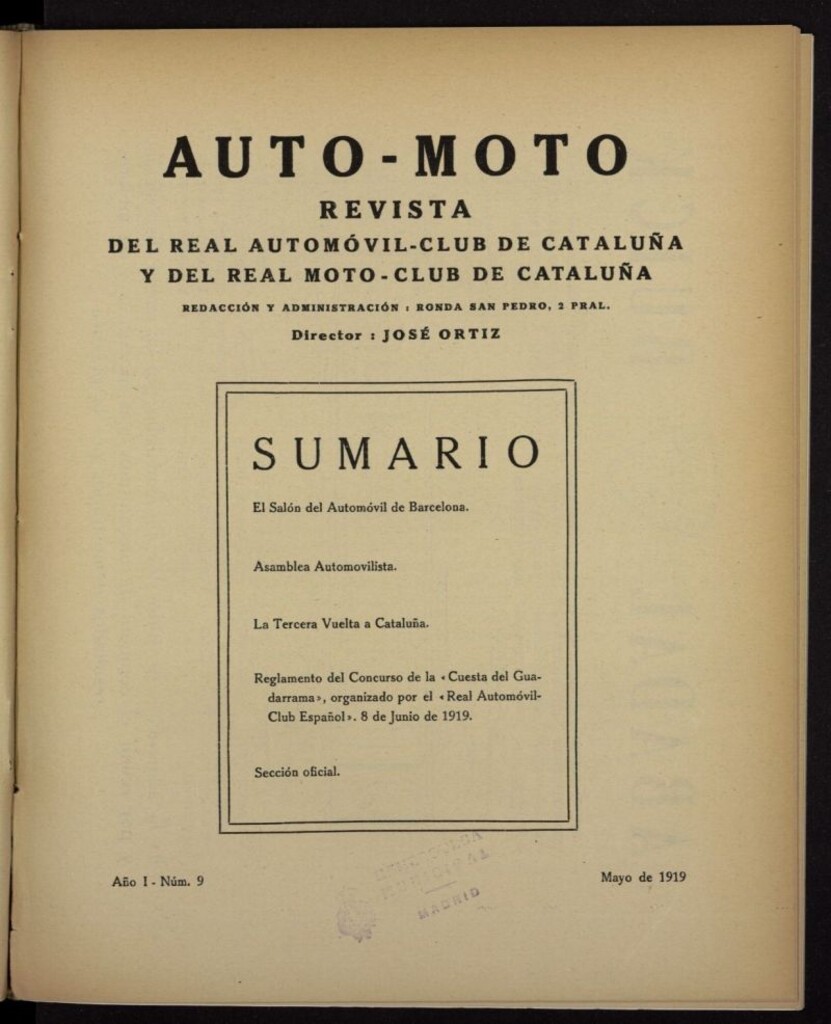 Miniatura de Auto-Moto de mayo de 1919, nº 9