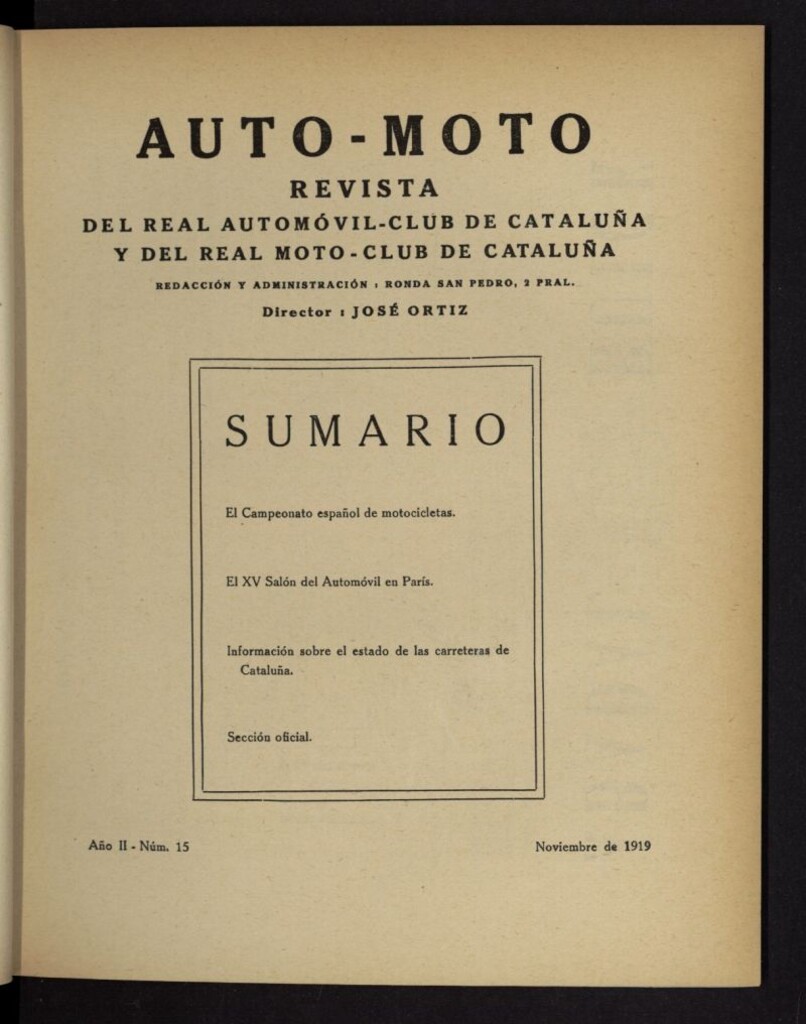 Miniatura de Auto-Moto de noviembre de 1919, nº 15
