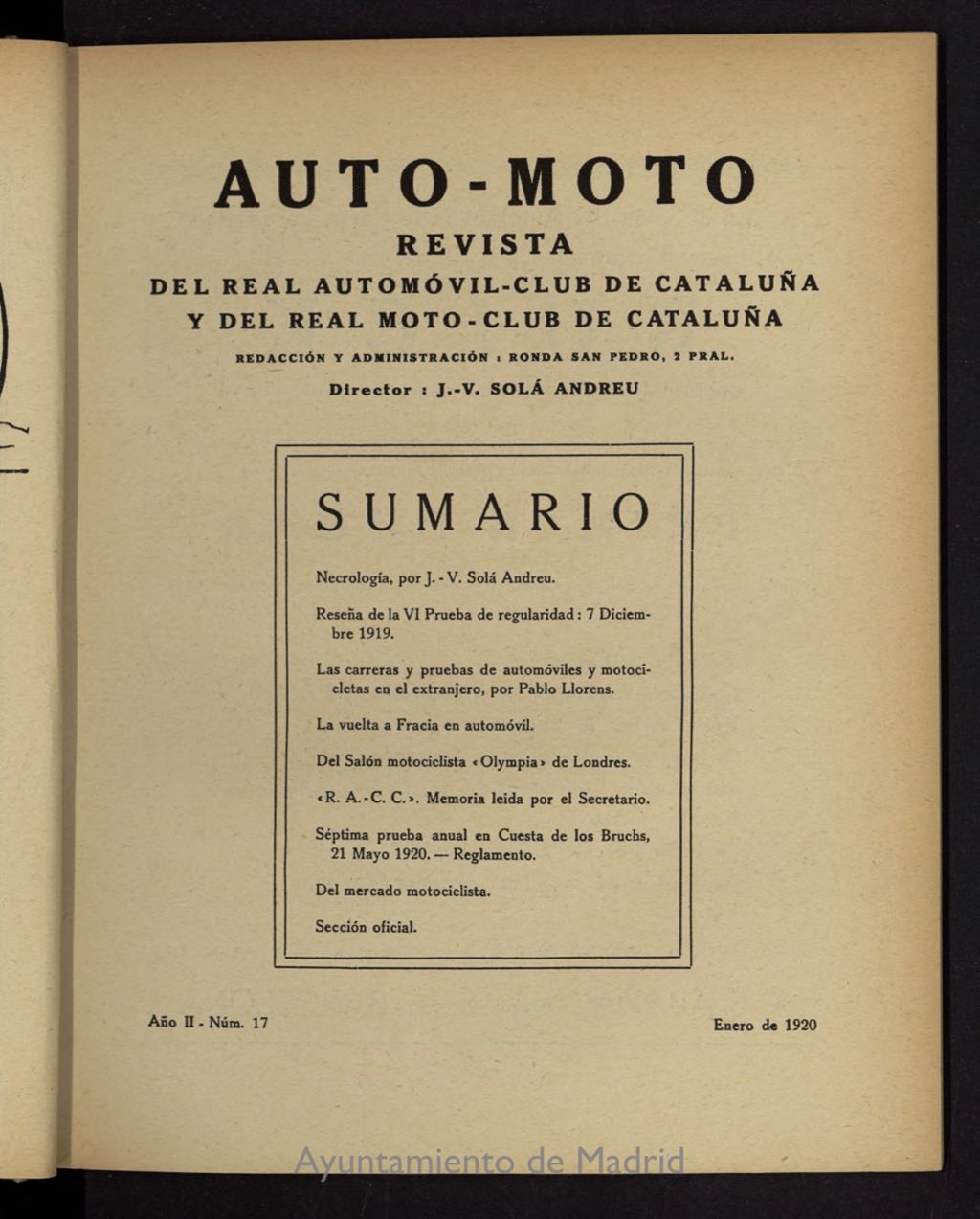 Miniatura de Auto-Moto de enero de 1920, nº 17