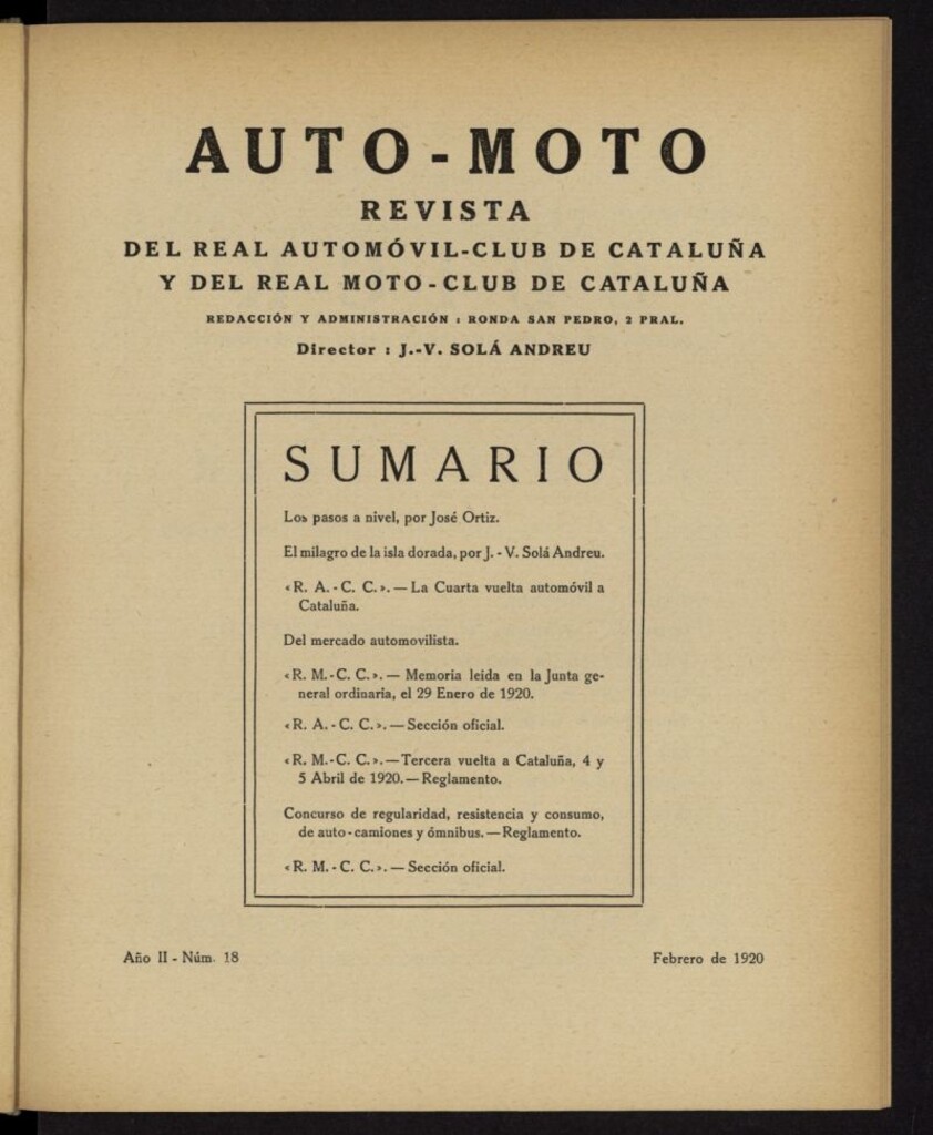 Miniatura de Auto-Moto de febrero de 1920, nº 18